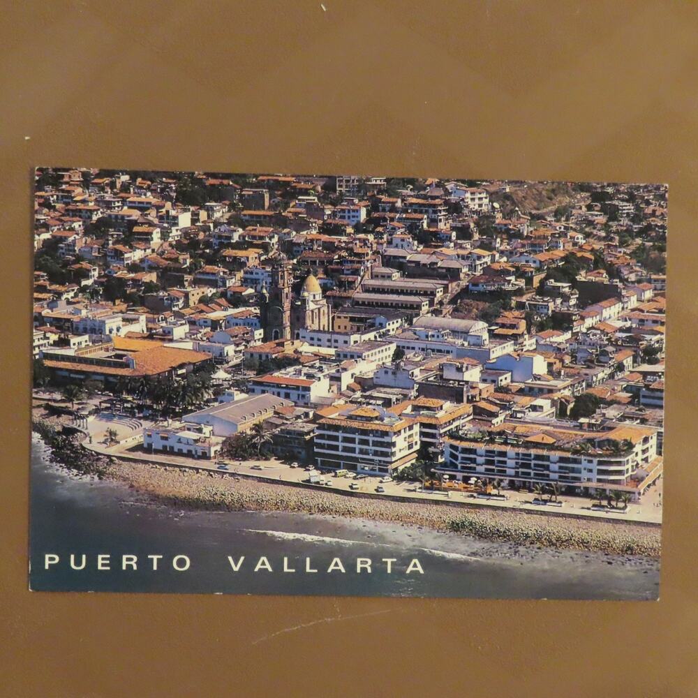 Puerto Vallarta Jalisco Mexico Aerial View Downtown VTG Vintage Postcard